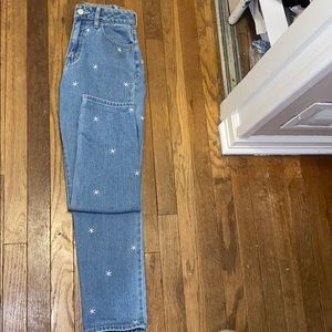 Daisy print mom jeans